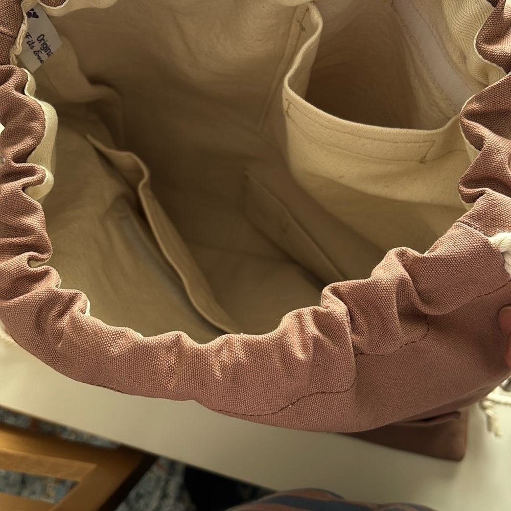 Neutral Drawstring Cotton Canvas Bag - Picture 3 of 3